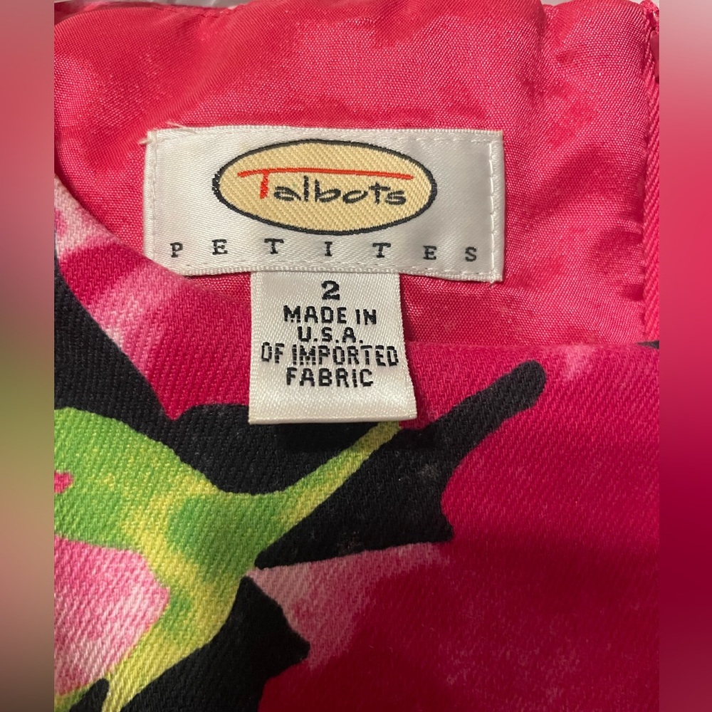 Talbots Pink and Green Floral Dress Easter dress - Picture 2 of 9